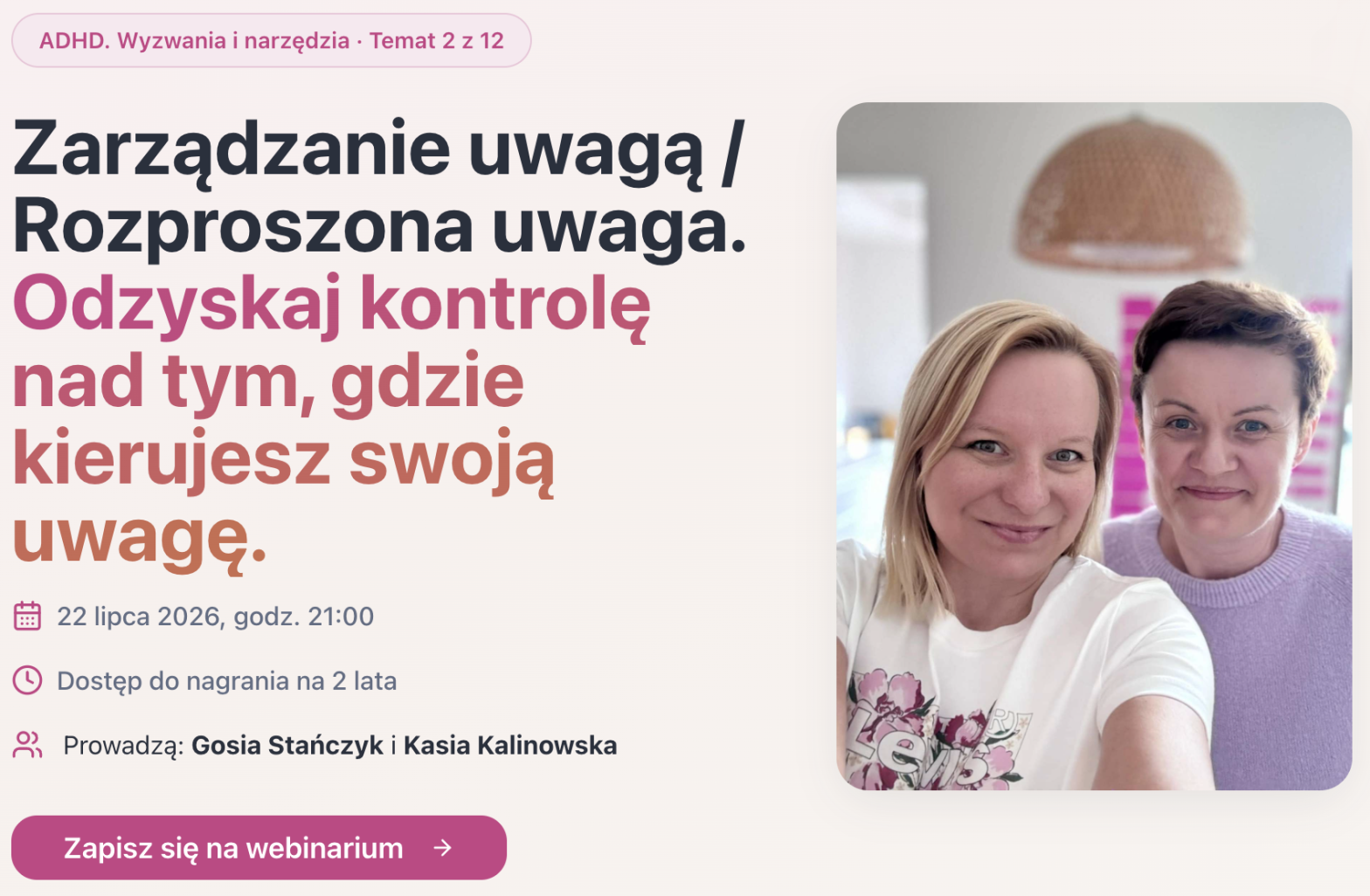 ADHD. Wyzwania i narzędzia: Zarządzanie uwagą / Rozproszona uwaga